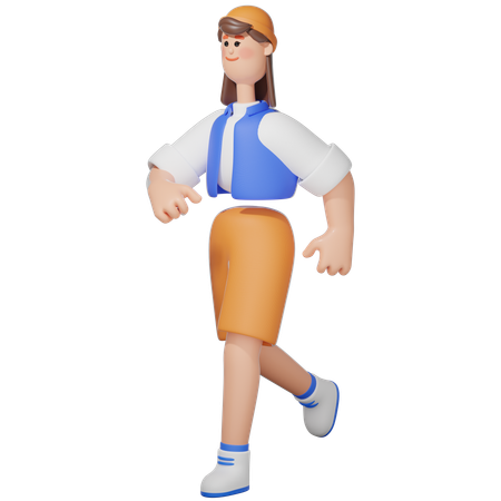 Mulheres correndo  3D Icon