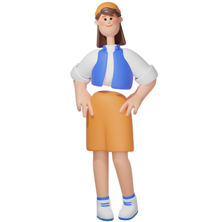 Pose de mulheres em pé  3D Illustration