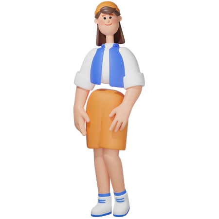 Mulheres fazendo pose em pé  3D Icon