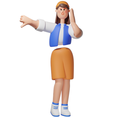 Mulheres fazendo sinal de positivo  3D Icon