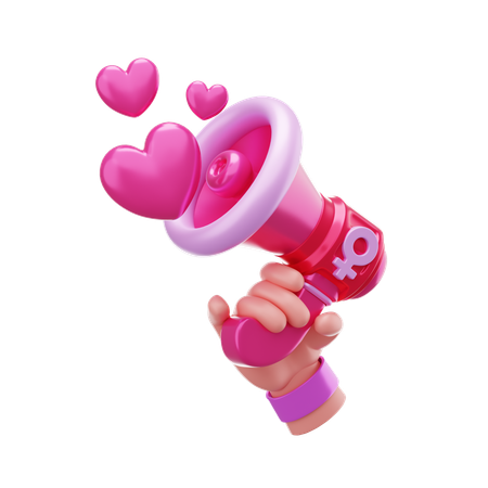 Mulheres megafone  3D Icon