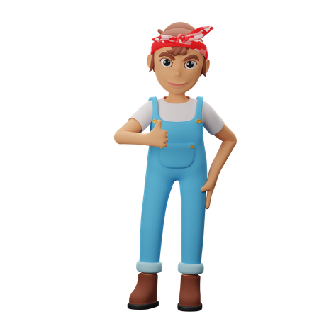 Mulheres mostrando os polegares para cima  3D Icon