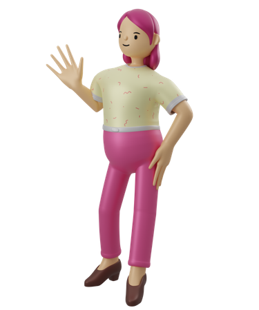 Mulheres mostrando sinal de pare  3D Icon