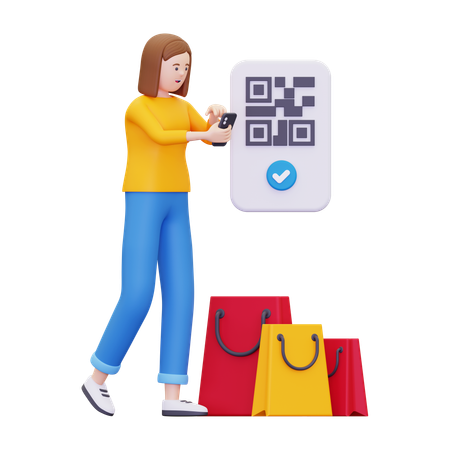 Mulheres pagam compras sem dinheiro  3D Icon