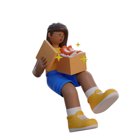 Mulheres recebendo seu pacote  3D Icon