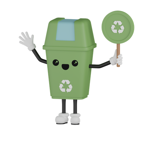 Mülleimer-Haltebrett  3D Icon