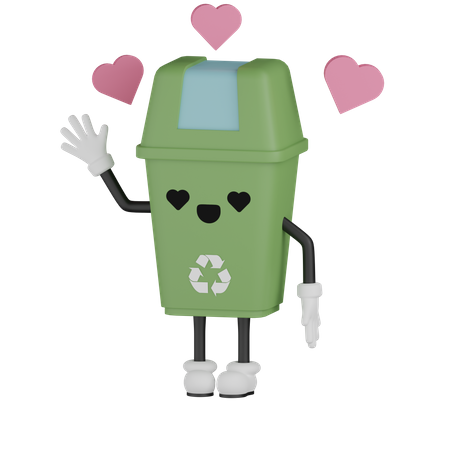 Mülleimer Liebe  3D Icon