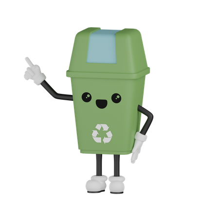 Mülleimer zeigt auf etwas  3D Icon