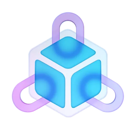 Multi Chain Block  3D Icon