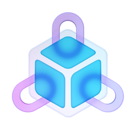 Multi Chain Block  3D Icon