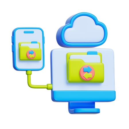 Multi Device Cloud  3D Icon