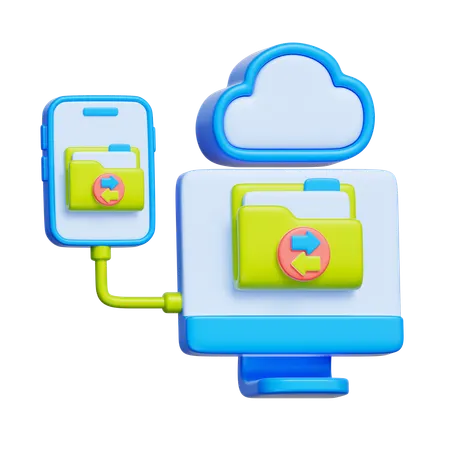 Multi Device Cloud  3D Icon