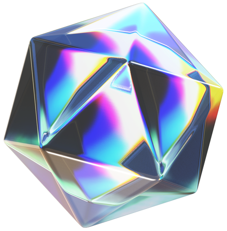 Multi Faceted Polygon Glass Shapes  3D Icon
