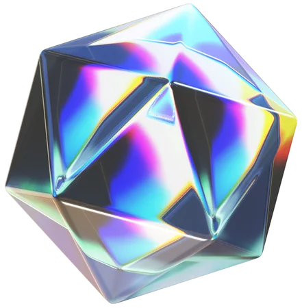 Multi Faceted Polygon Glass Shapes  3D Icon