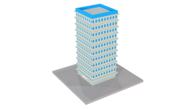 Multi Story Apartment  3D Icon
