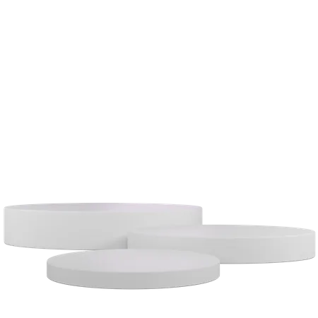 Multi white podium  3D Illustration