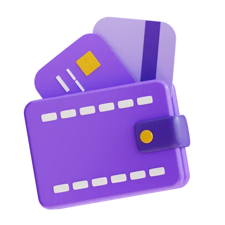 3 D Rendering Multicard Wallet Icon 3D Icon