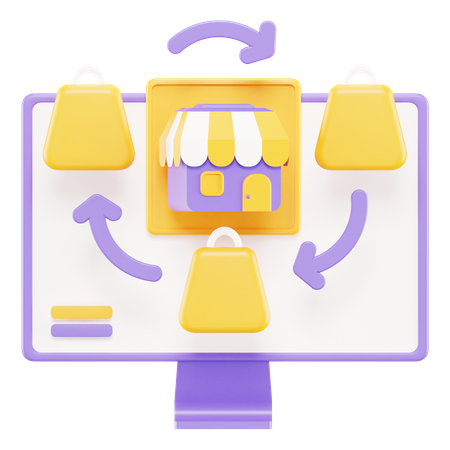 Multichannel e-commerce  3D Icon