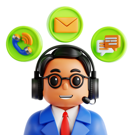 Multichannel Support  3D Icon
