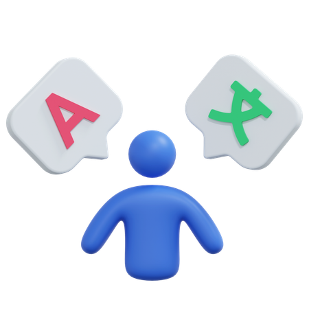 Multilingual Person  3D Icon