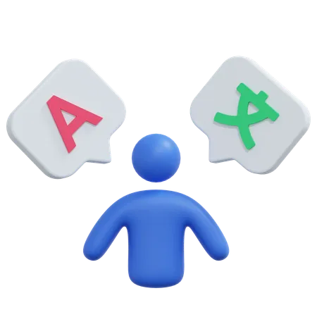 Multilingual Person  3D Icon