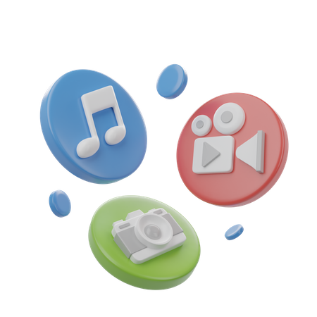 Multimedia  3D Icon