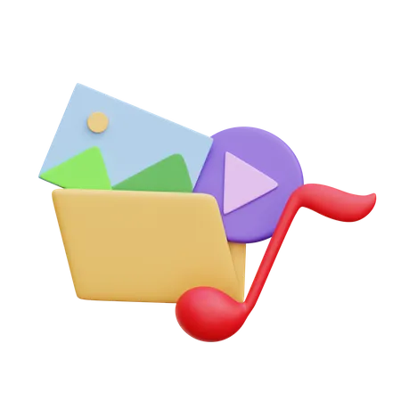 Multimedia  3D Icon