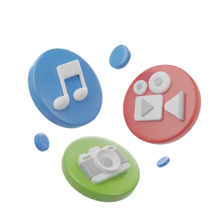 Multimedia  3D Icon