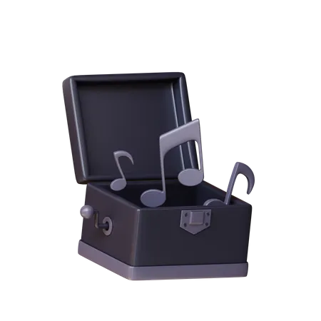 3 D Music Box Instrument With Black Theme 3D Icon