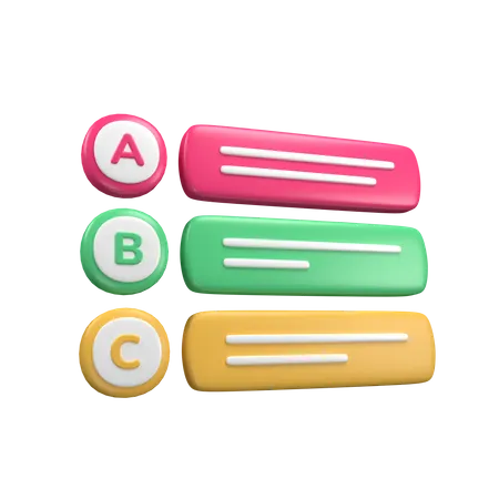 Multiple Choice  3D Icon