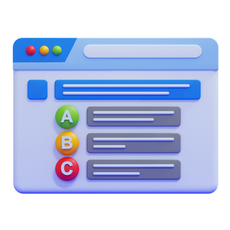 Multiple Choice Test  3D Icon