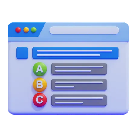 Multiple Choice Test  3D Icon