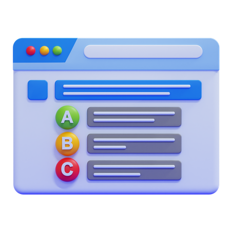 Multiple Choice Test  3D Icon