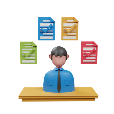 Multitasking Businessman  3D Icon