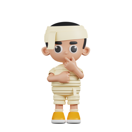 Mummy Curious Pose  3D Illustration