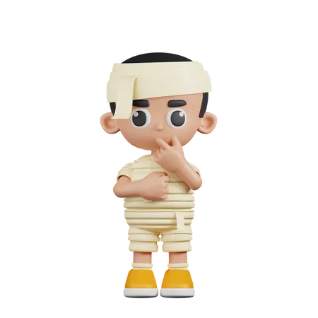 Mummy Curious Pose  3D Illustration