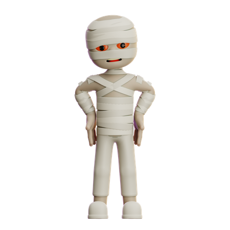 Mummy Giving Standing Pose  3D Illustration