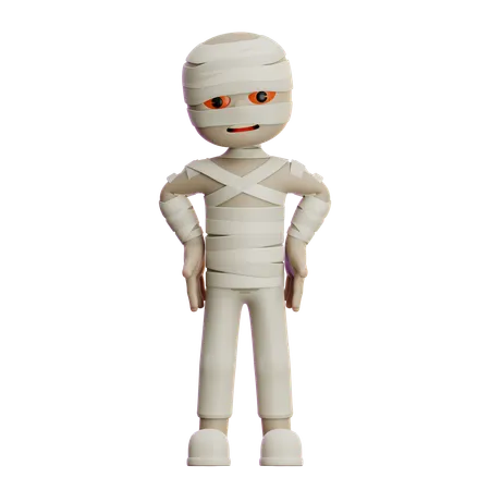 Mummy Giving Standing Pose  3D Illustration