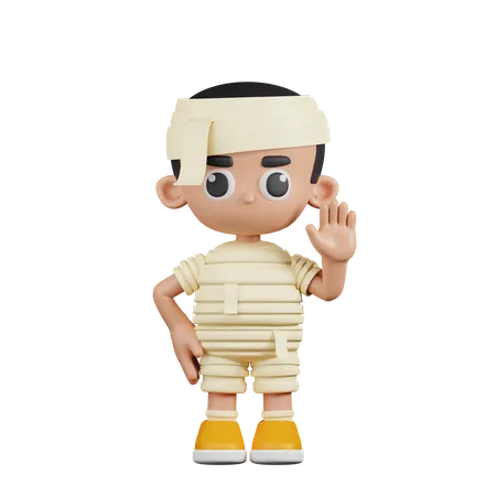 Mummy Hands Up  3D Illustration