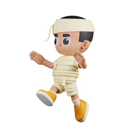 Mummy Jumping  3D Illustration