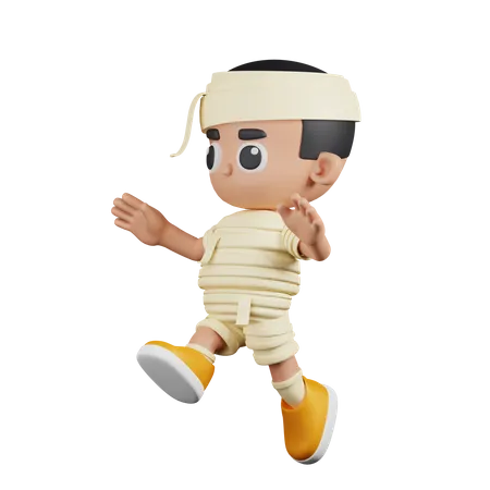 Mummy Jumping  3D Illustration