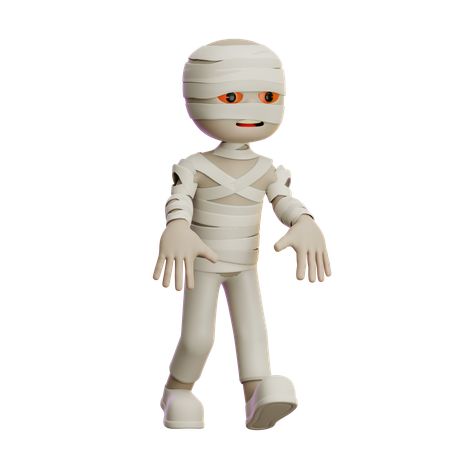 Mummy Walking With Scary Hands  3D Illustration