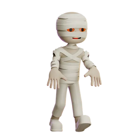 Mummy Walking With Scary Hands  3D Illustration