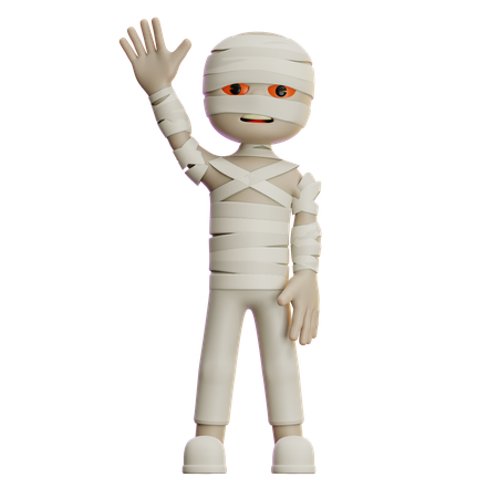 Mummy Waving Hand  3D Illustration