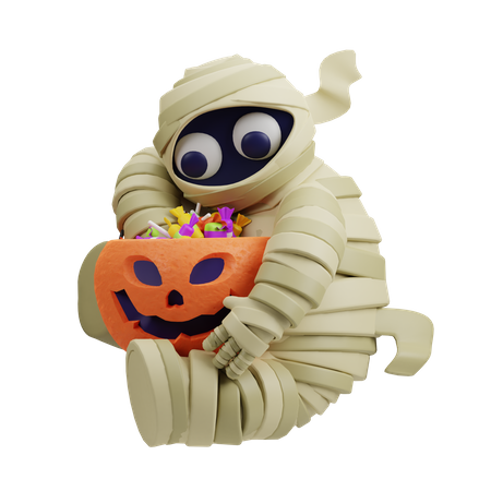 Mummy With Candies  3D Illustration