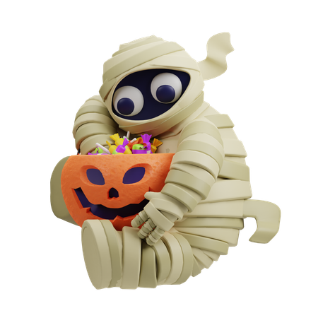 Mummy With Candies  3D Illustration