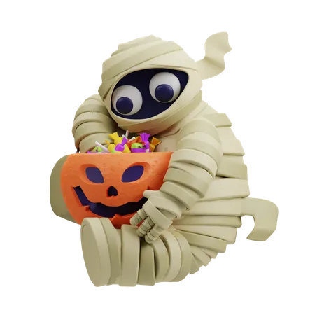 Mummy With Candies 3D Illustration