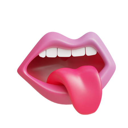 Mund und Zunge  3D Icon