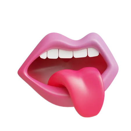 Mund und Zunge  3D Icon