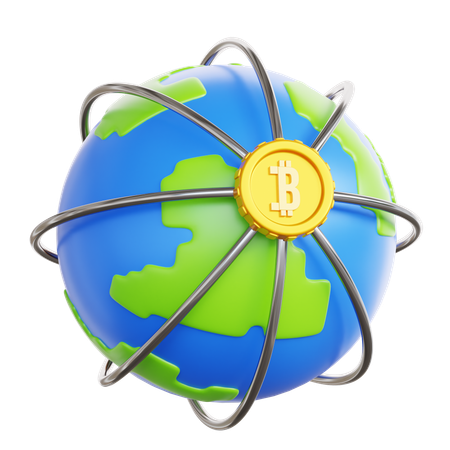 Bitcoin mundial  3D Icon